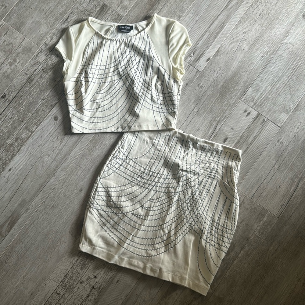 Bebe White top & skirt set